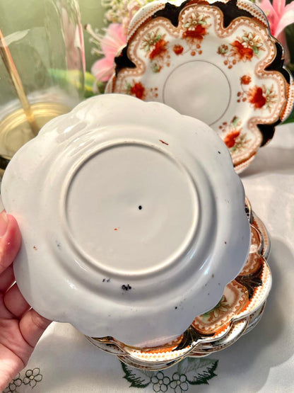 Vintage Floral Scalloped Plates 7 Inch – Set of 6