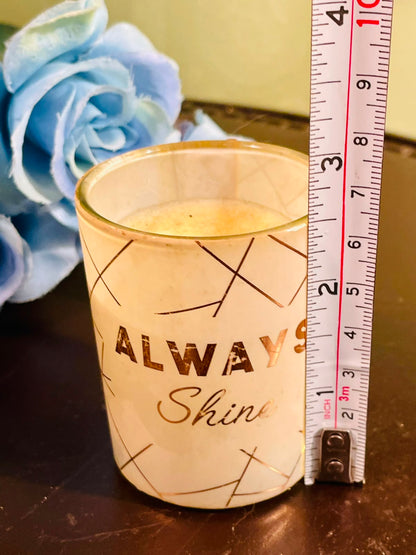 Always Shine Ceramic Scented Candle – Gold Accent Candle Holder 9cm