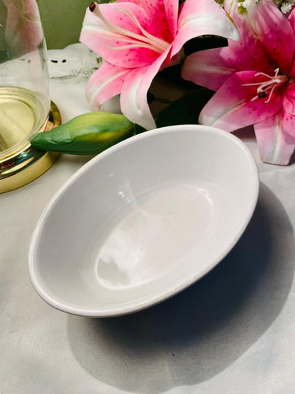 White Oval Ceramic Serving Dish – 6.5 Inch