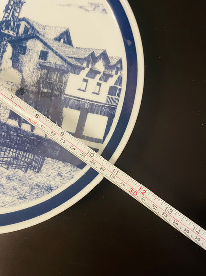 Blue White Crucero de Hío Cangas Decorative Plate 11 Inch