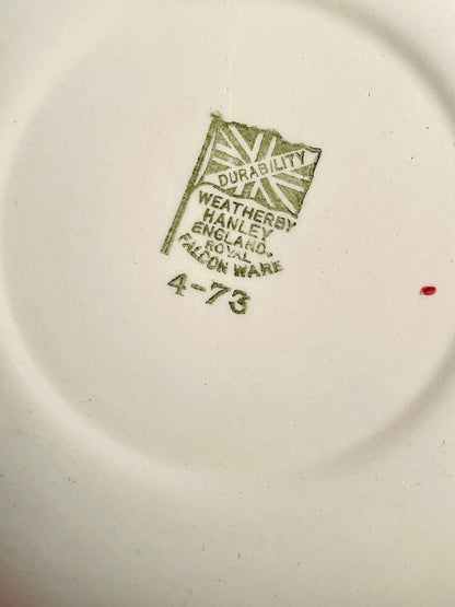 Weatherby Hanley England Royal Falcon Ware Collector Plate – Red & Gold with Game Birds (1973) (16 cm)