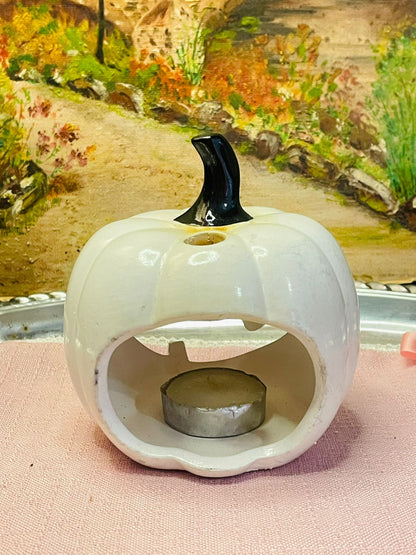 Ceramic Halloween Ghost with Pumpkins – Smiling Light-Up Outdoor Decor for Garden or Porch