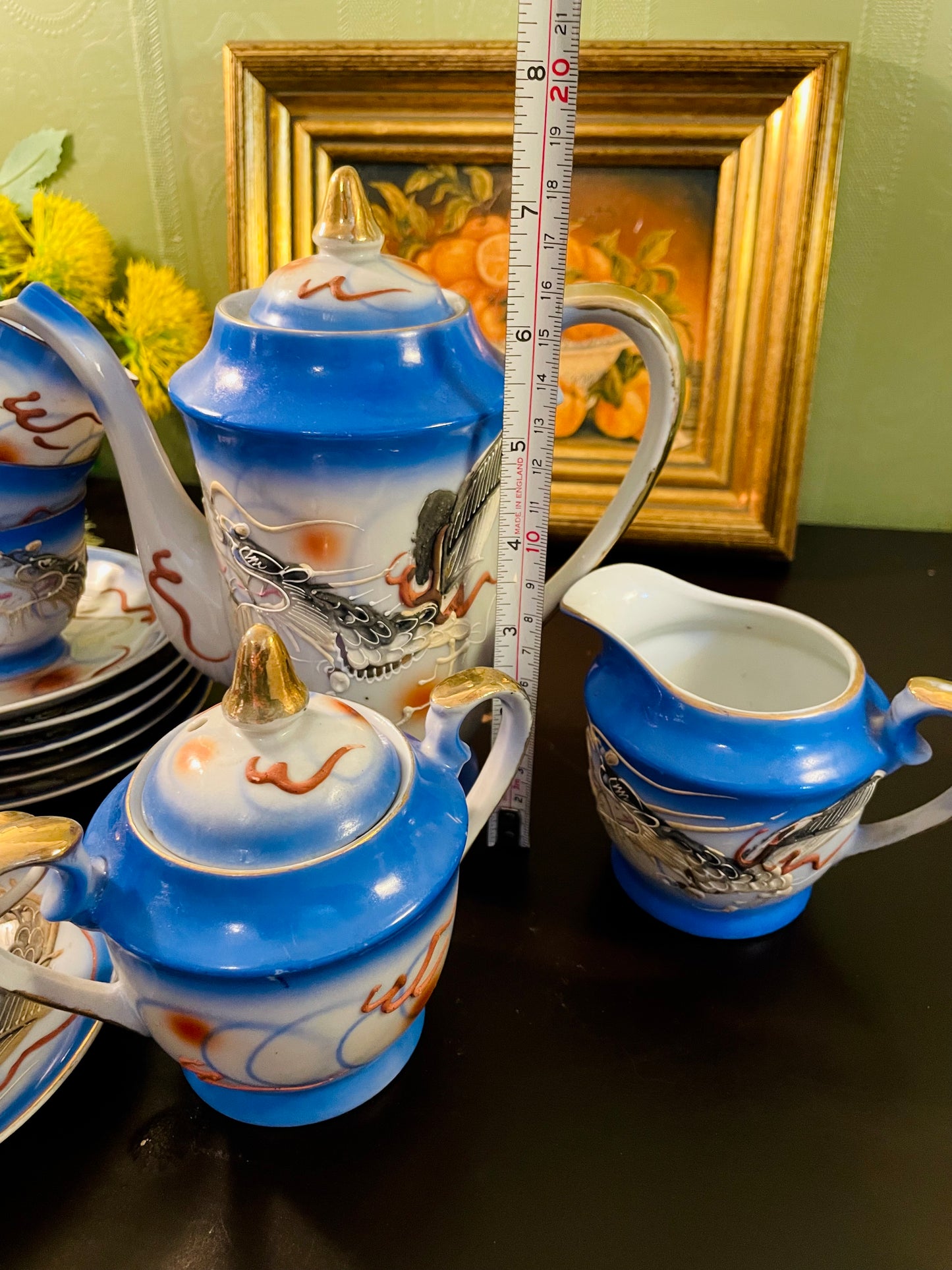 6 Persons Japanese Moriage Dragonware Tea Set – 15 Pieces