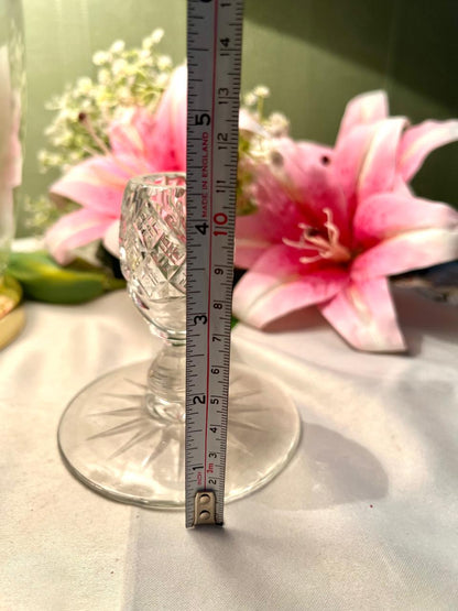 Vintage Cut Crystal Candlestick Holder Approx. 11 cm Tall