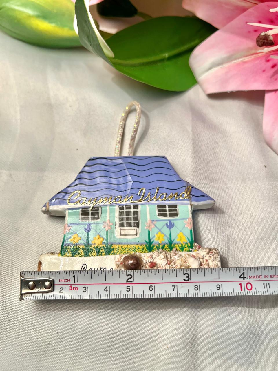 Cayman Islands Handmade Cottage Hanging Ornament 4"