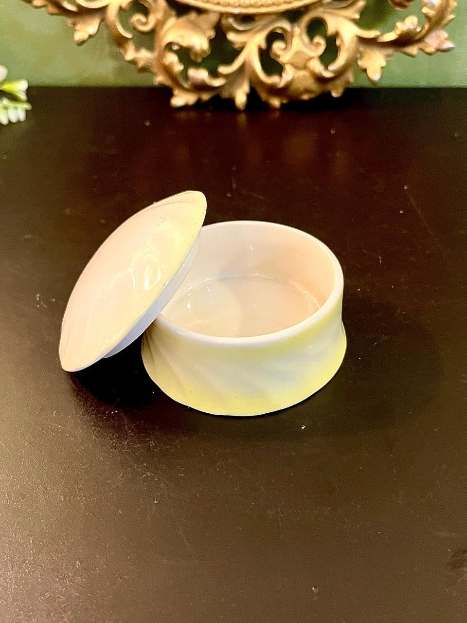 Round White Ceramic Trinket Box