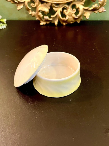 Round White Ceramic Trinket Box