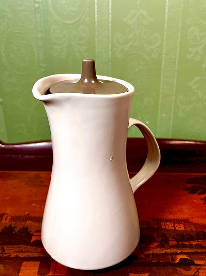 Vintage White Porcelain Coffee Pot with Lid | 7 Inch Serving Pot