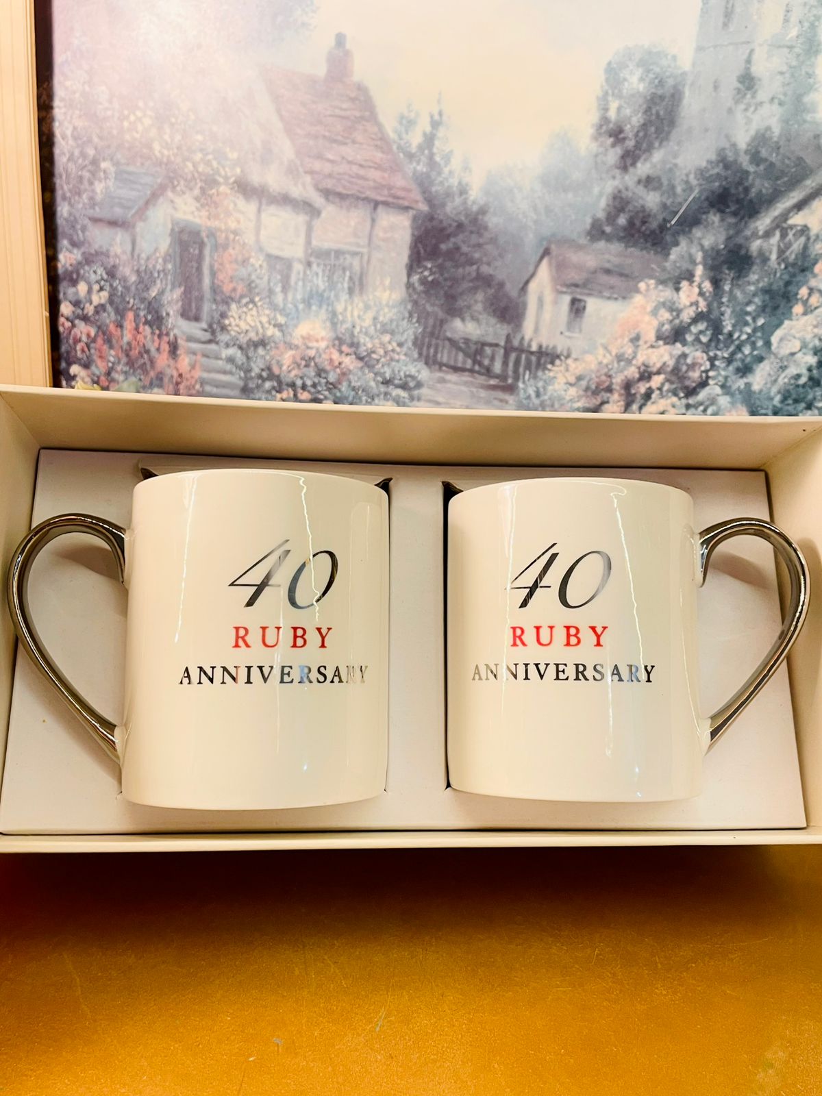 40th Ruby Anniversary Mug Set – Couple Gift Box