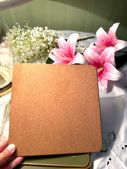 Vintage CORK TABLE MATS Set Of 6  – 9.5 in