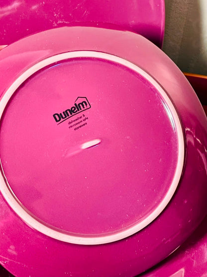 Dunelm Magenta Pink Square Ceramic Plates 8 Inch – Set of 3