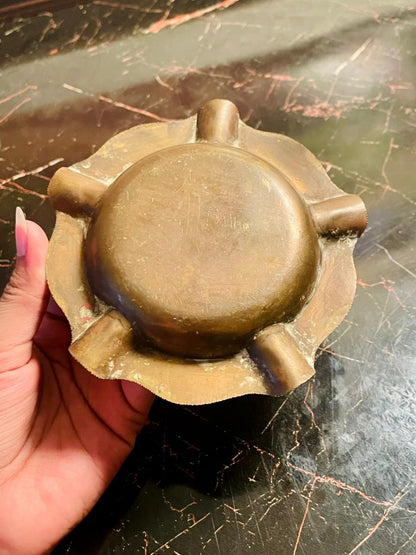 Vintage Solid Brass Ashtray – England