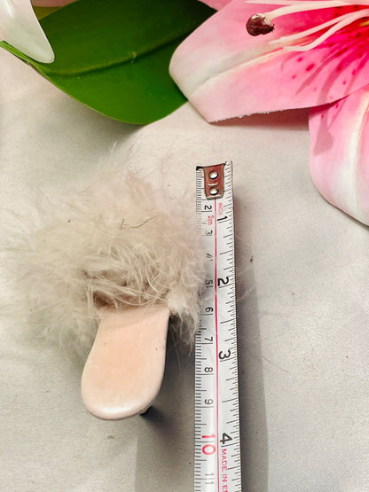 Just The Right Shoe White Feather Heel Miniature 4 in