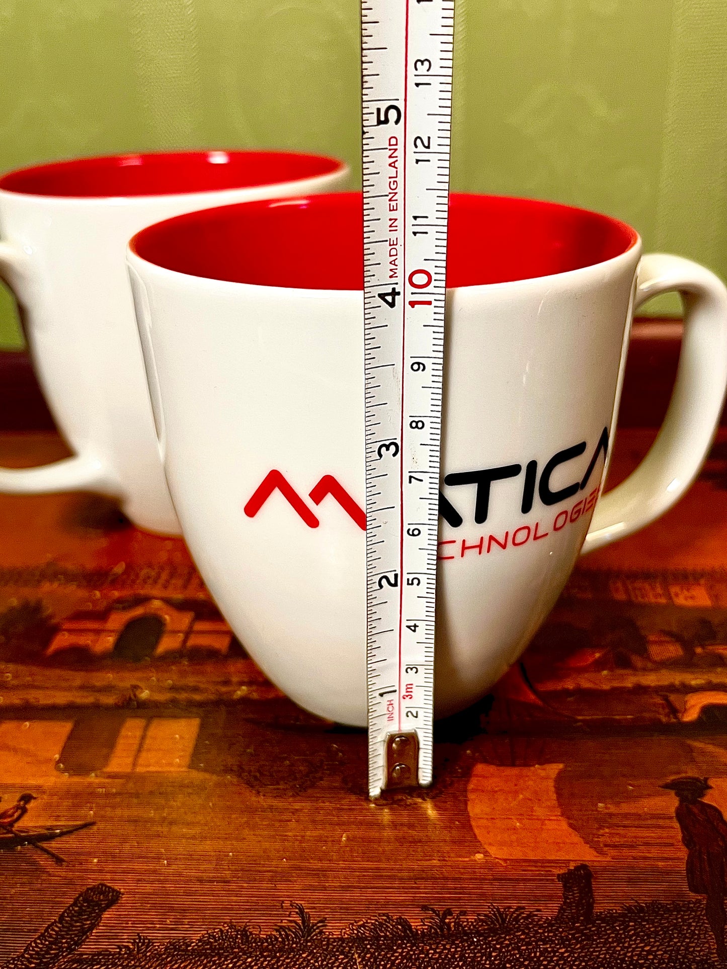 Lerche Matica Technologies Red & White Mugs Set of 2 10cm