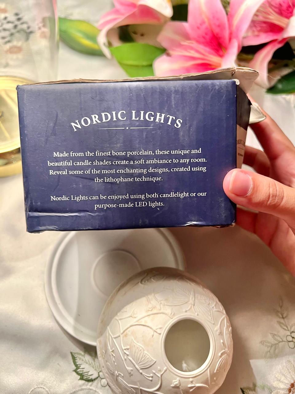 Nordic Lights White Butterfly Candle Holder – Approx. 4 Inch
