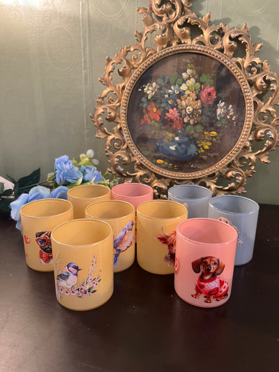 Set of 9 Cute Animal Ceramic Candle Cups / Mini Votive Holders