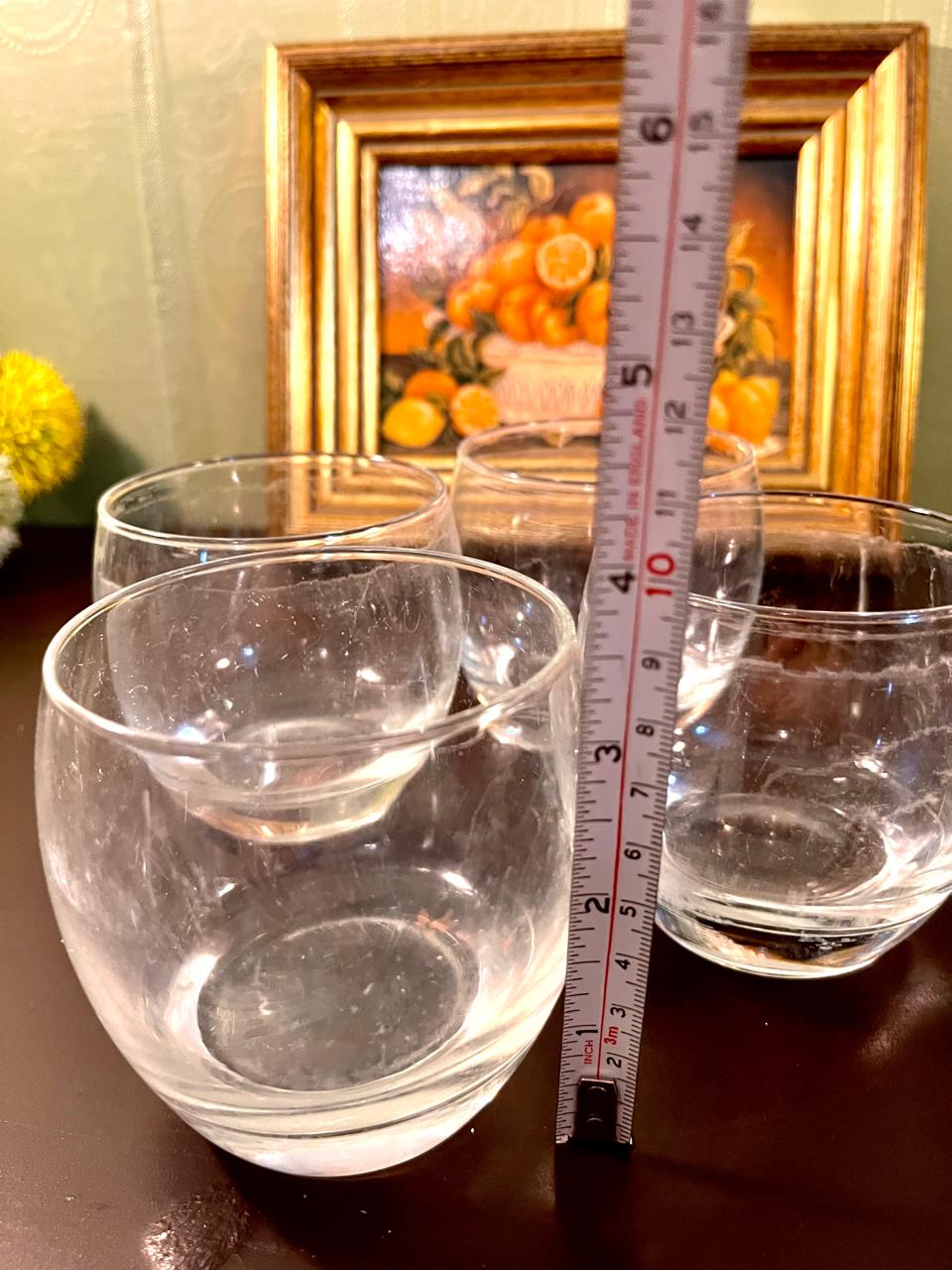 Set of 4 Clear Glass Tumblers – 4 Inch