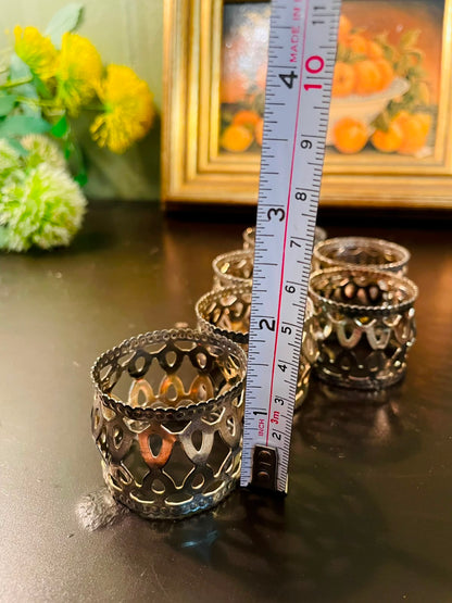Vintage Silver-Plated Napkin Rings Set of 6 – 2 Inch