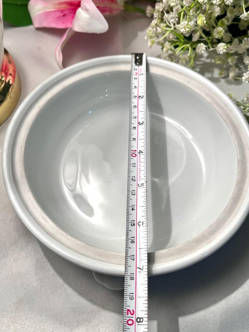 Bellevue Porcelaine White Footed Serving Bowl 7 Inch