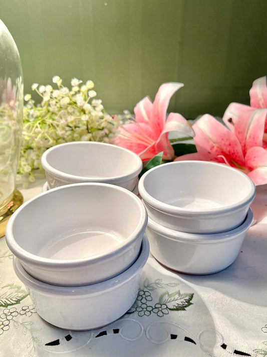 Charlie Bigham's White Ceramic Oven-Safe Sweet Bowls – Set of 6