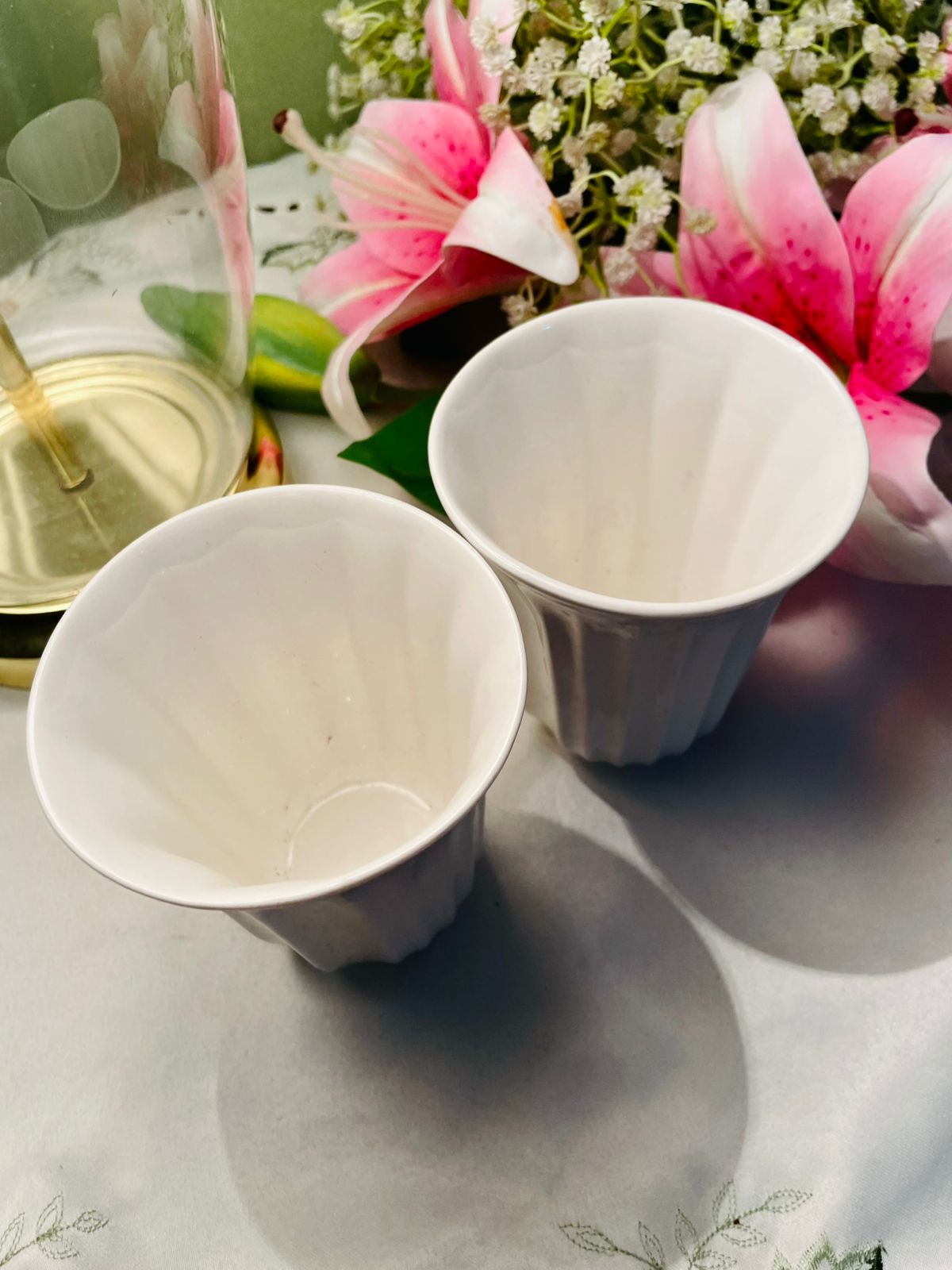 Hotel Chocolat White Ceramic Cups Set of 2 11 cm
