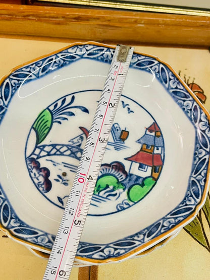 Set of 4 Persons, Vintage Westover Blue & White Tea Cup Saucer Set – British Made