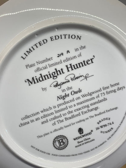 Wedgwood Midnight Hunter Owl Plate – Limited Edition 8” Collectible