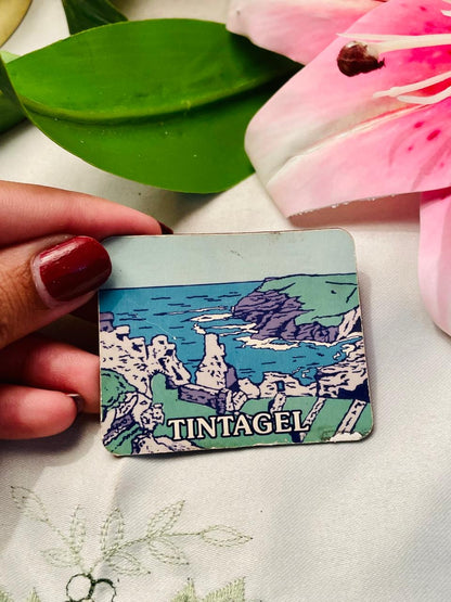 Fridge Magnet Coastal Cliff Scenic Souvenir Decor Blue & Green 7cm