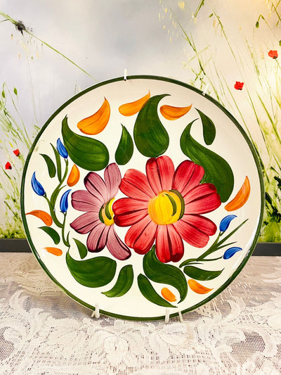 Vintage Hand Painted Floral Decorative Wall Plate