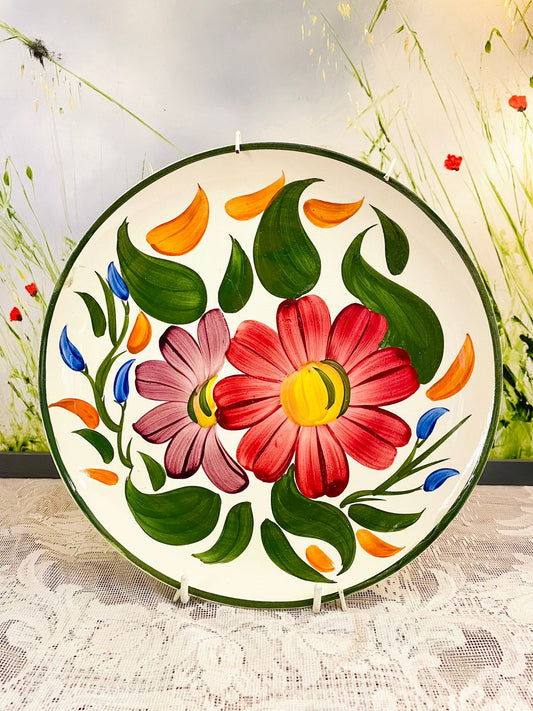 Vintage Hand Painted Floral Decorative Wall Plate
