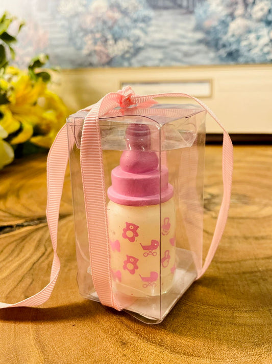 Pink Baby Bottle Candle Decorative Gift Box