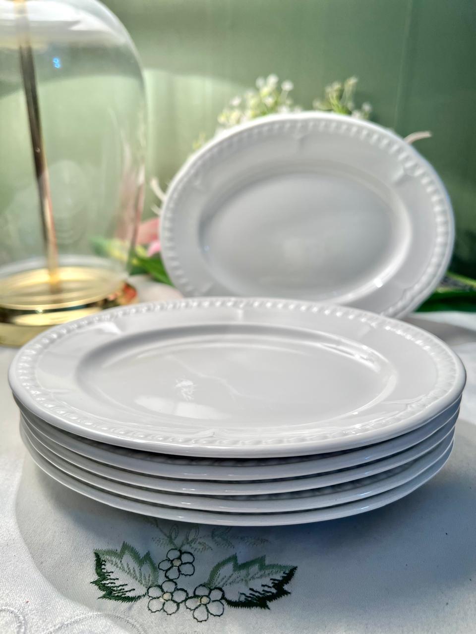 Churchill White Platers Set of 6 Made in England - 20 cm