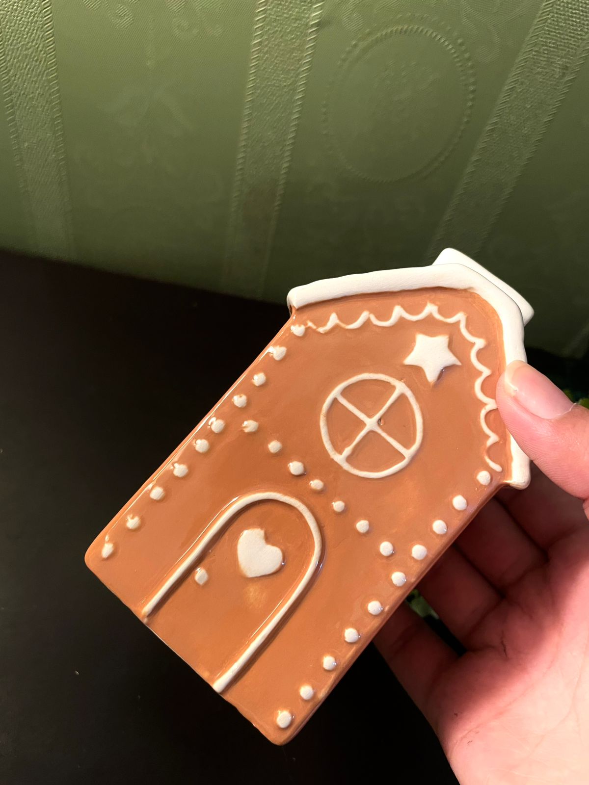 Vintage Gingerbread House Ceramic Vase 5 Inch