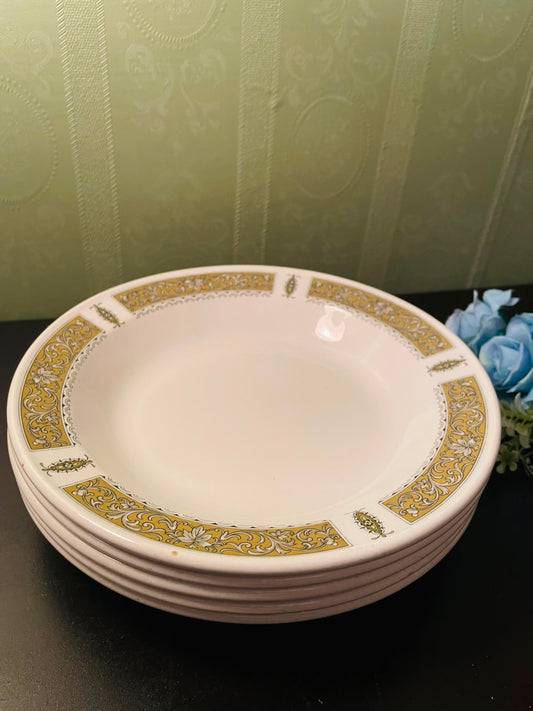 Steelite England Gold Floral Deep plater Set of 5