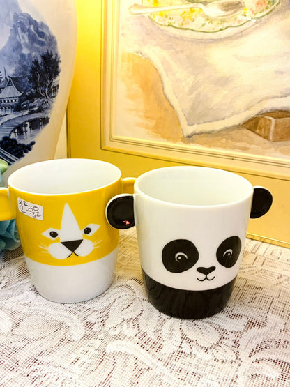 Cute Animal Ceramic Planters - Panda and Cat Design, Small Indoor Pots