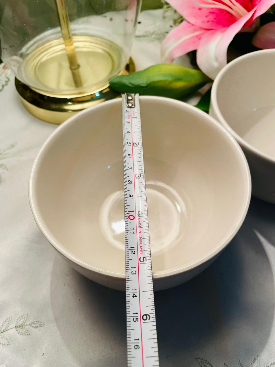 Habitat Longitude White Stoneware Bowl (Each) – Approx. 5.5 Inch