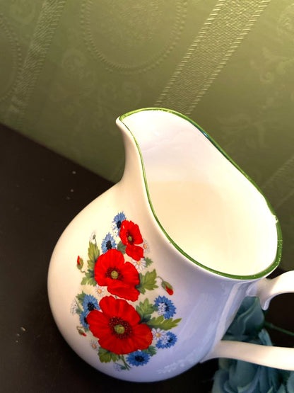 Kirsty Jayne Staffordshire Poppy Jug Fine Bone China