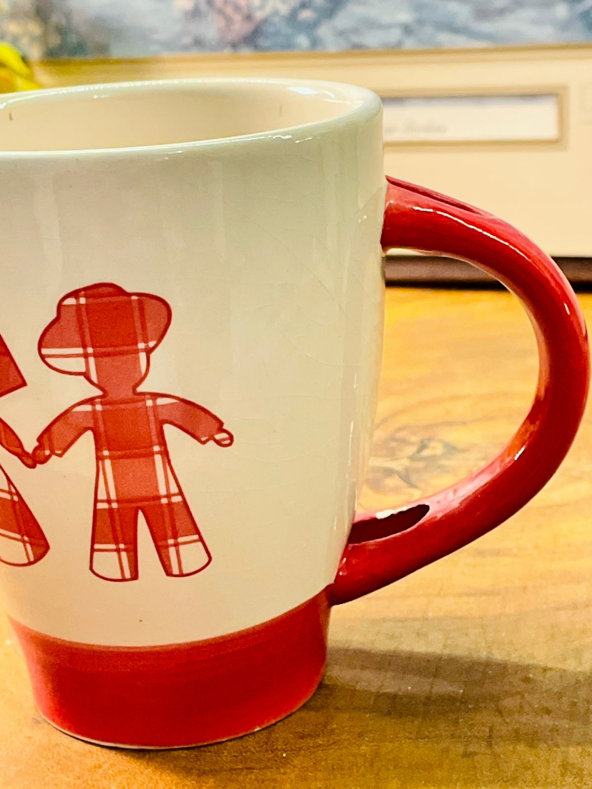 Coeur d’Alsace Red Plaid Couple Mug – French Ceramic Cup