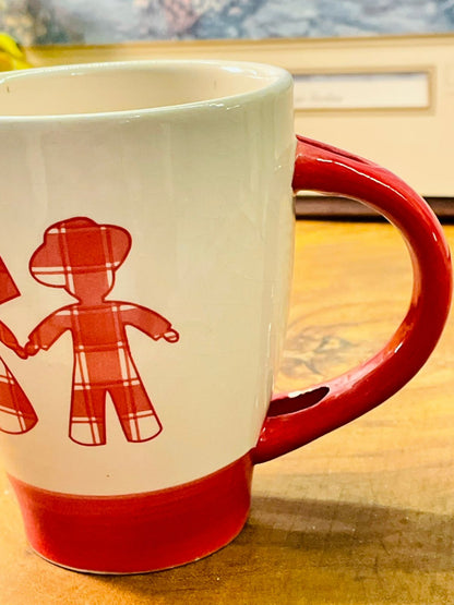 Coeur d’Alsace Red Plaid Couple Mug – French Ceramic Cup
