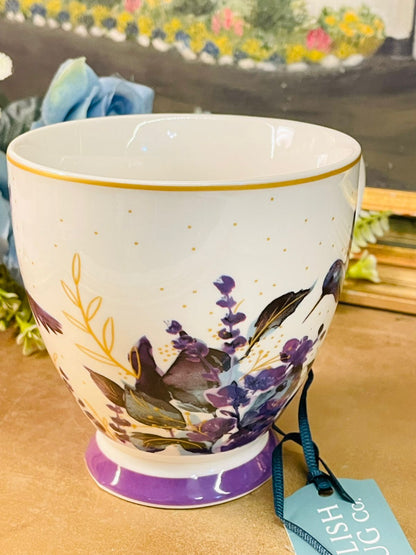The English Mug Co Hummingbird Floral Footed Mug
