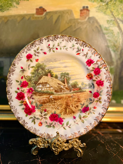 Royal Albert - Set of 4 - “Four Seasons” Decorative Plate by F.F. Errill | 22kt Gold Trim