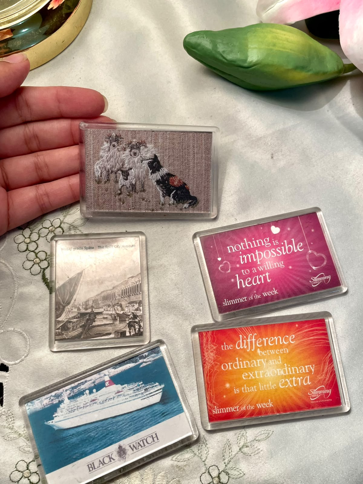 Vintage Quote & Souvenir Fridge Magnets – 5 Piece Set