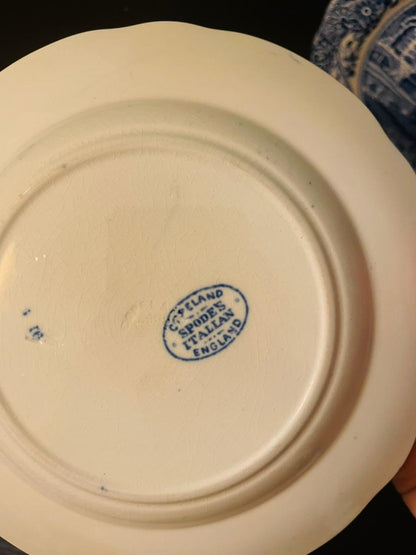 Vintage Copeland Spode Italian Blue Transferware Plates – Set of 2
