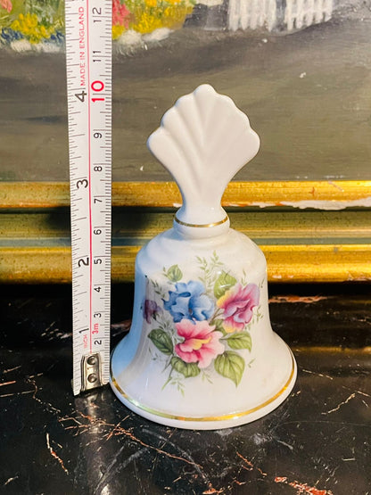 Vintage Porcelain Table Bell – Hand-Painted Floral Design