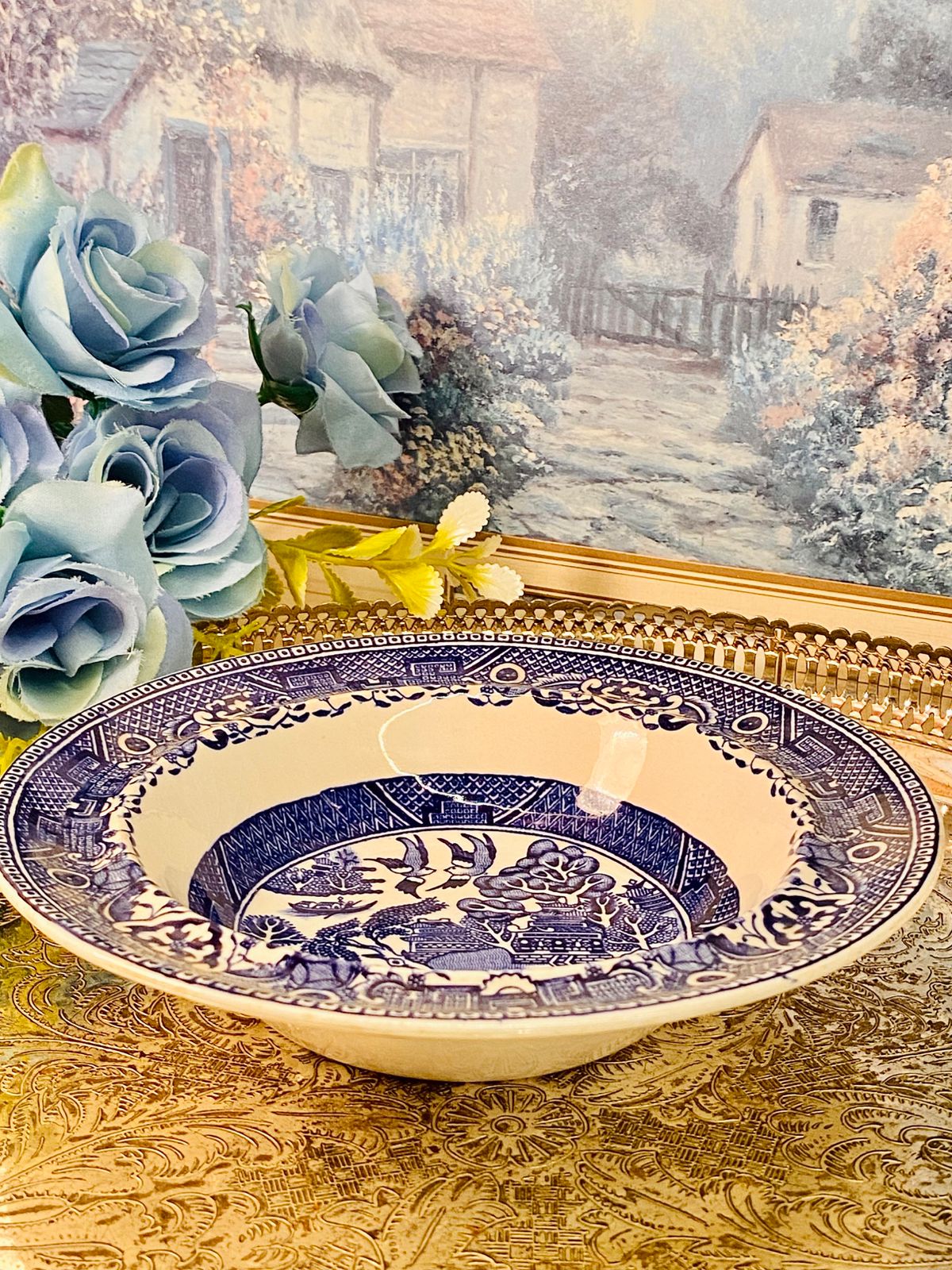 Old Willow Bowl Made in England Washington Vintage