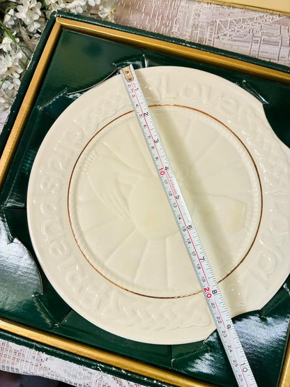 Belleek Parian China Claddagh Plate – Irish Collectible Gift Boxed