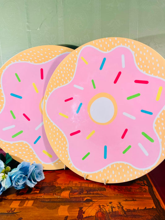 Pink Donut Round Serving Tray or Platter – 13 Inch