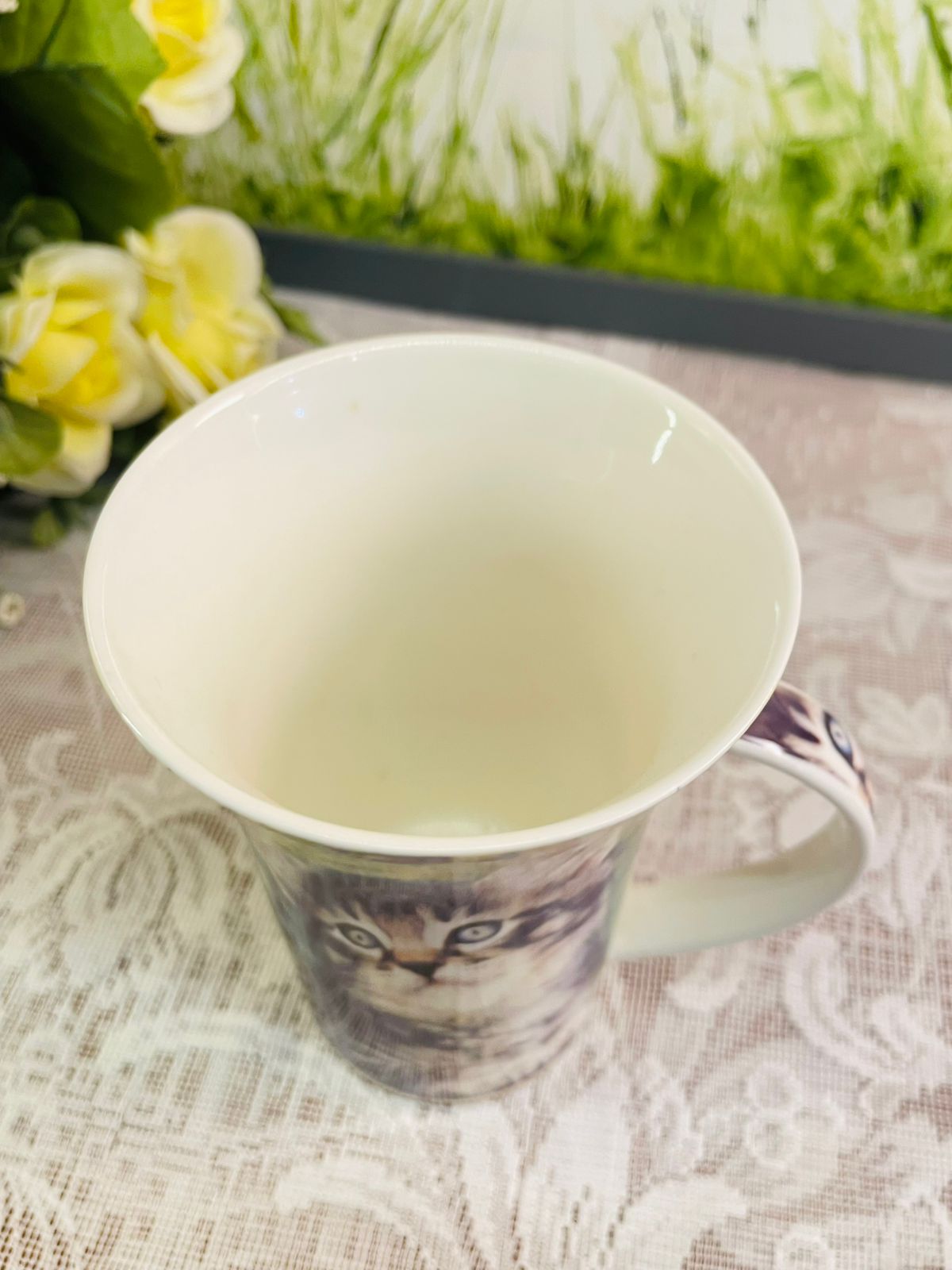 Cute Kitten Fine Bone China Mug – Cat Lover Ceramic Coffee Cup