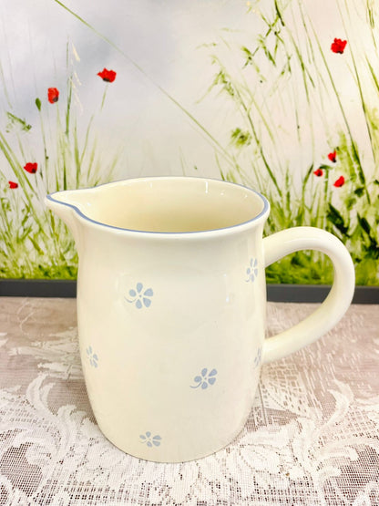Vintage Cream Ceramic Floral Milk Jug