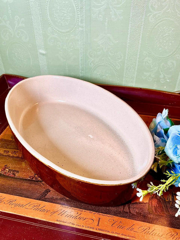 Large Oval Ceramic Oven-Safe Baking Dish Approx. 12 Inch